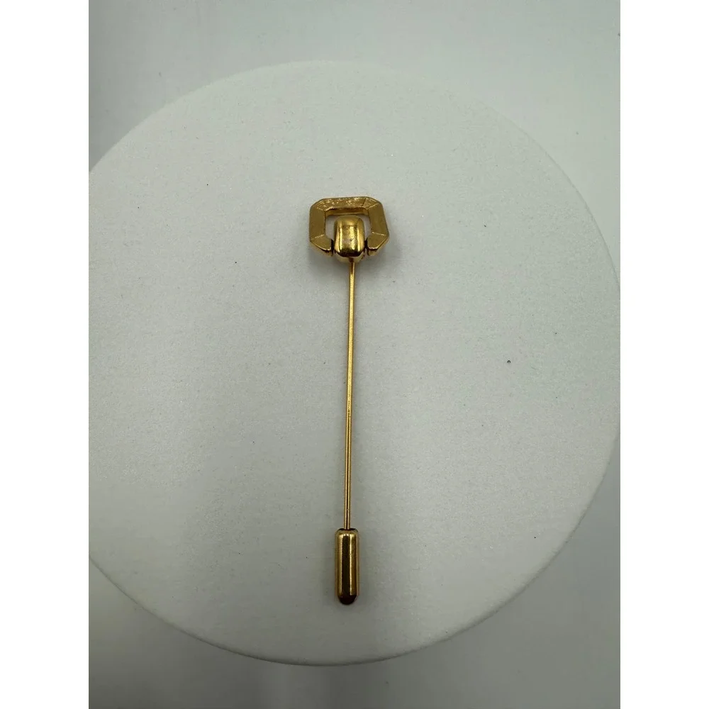 Vintage Gold Tone Geometric Stick Pin Lapel Scarf Hat Accessory 2.75 Inch‎